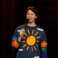 The Late Late Show with James Corden airing Thursday, October 13, 2022, with guests Jamie Lee Curtis, Jason Blum, and Zach Zimmerman. Photo: Terence Patrick ©2022 CBS Broadcasting, Inc. All Rights Reserved